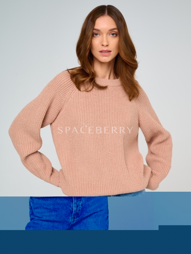 Женский вязаный свитер оверсайз, джемпер